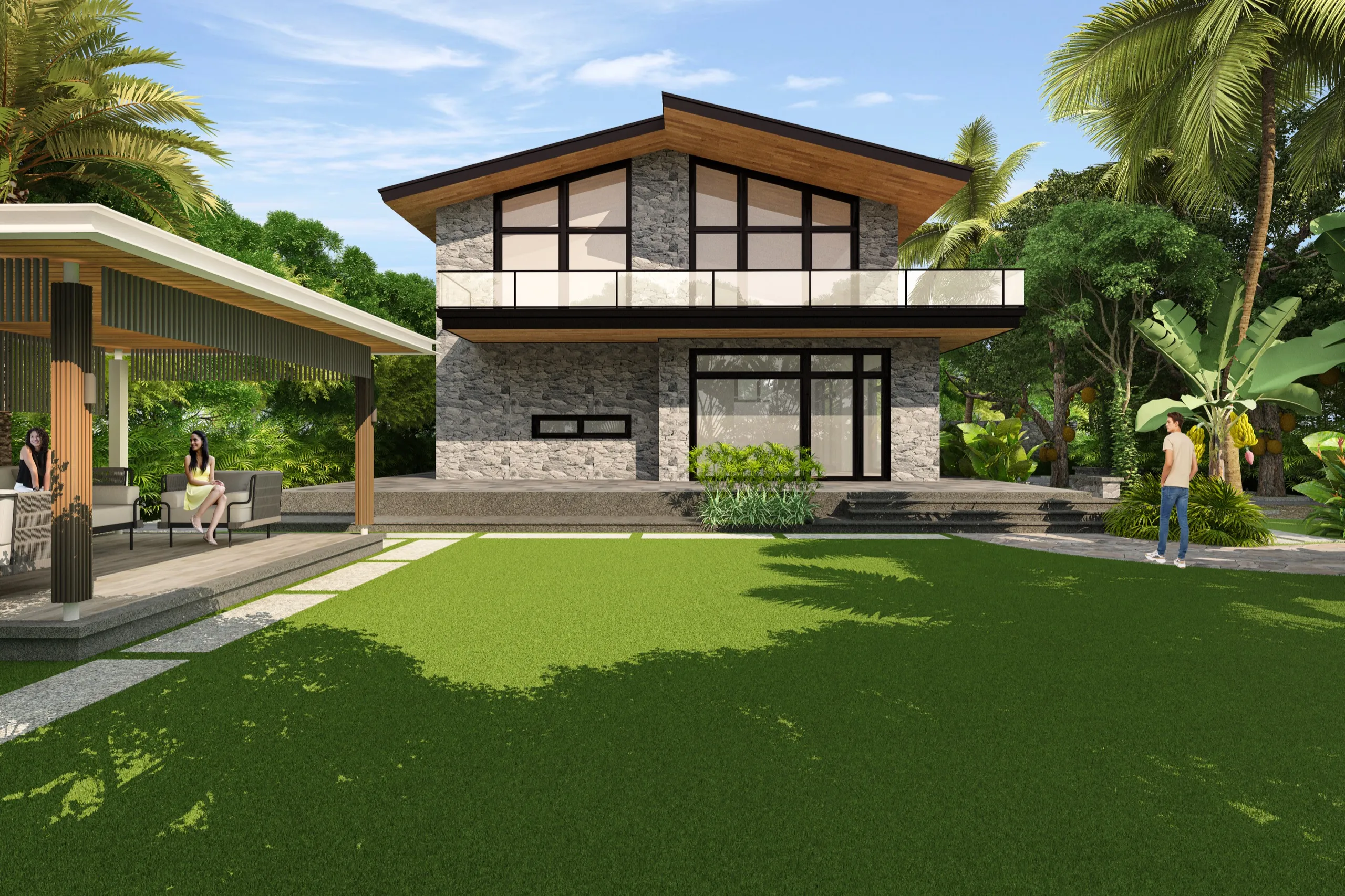 A farm house among the plots - artistic impression